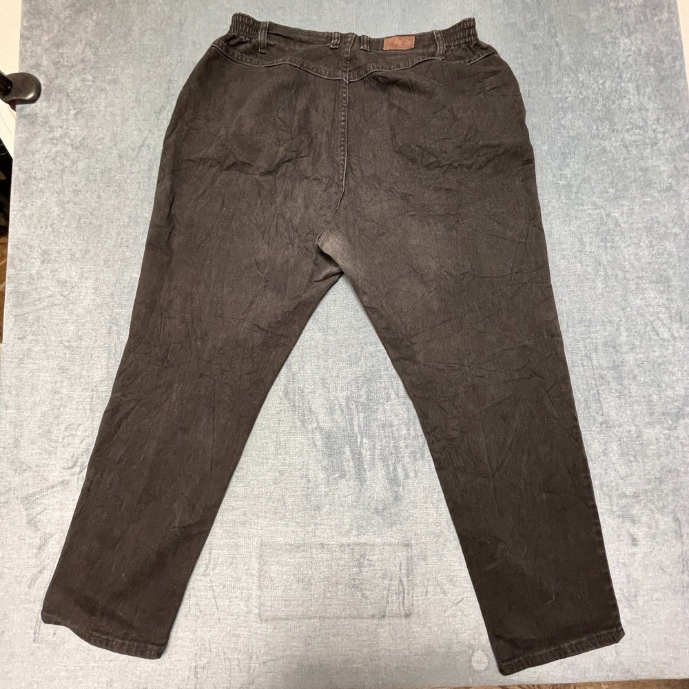 Lee Jeans Womens 35W Black Denim Pockets Straight Leg Side Elastic Waistband